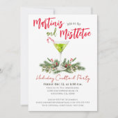Invitation Martinis et Gui Fête de Cocktail de Fêtes (Devant)