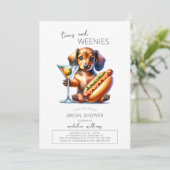 Invitation Martinis et Weenies Fête des mariées Dachshund (Debout devant)