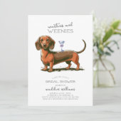 Invitation Martinis et Weenies Fête des mariées Dachshund (Debout devant)