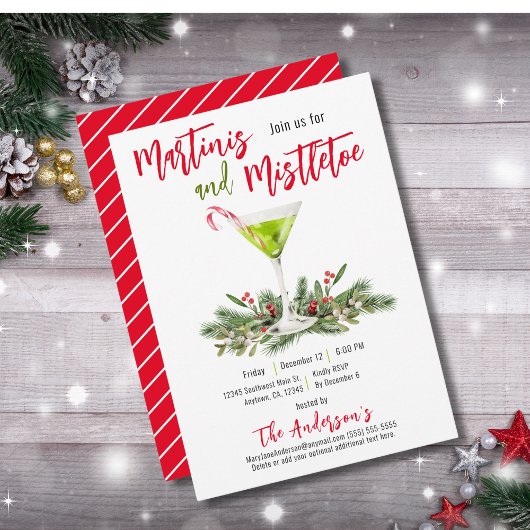 Invitation Martinis & Mistletoe Festive Boissons Festives