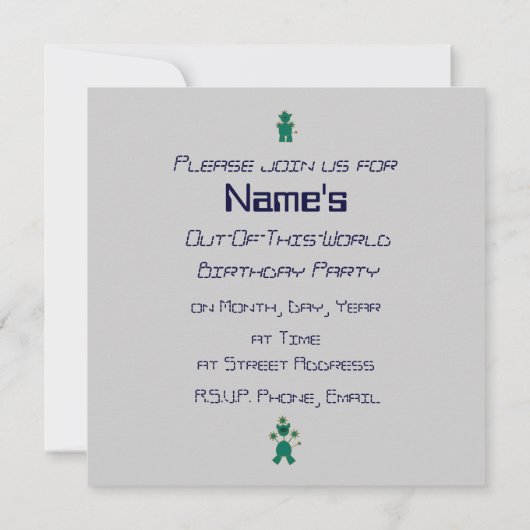 Invitation Martzkins dans l'invitation de fête d'anniversaire (Dos)