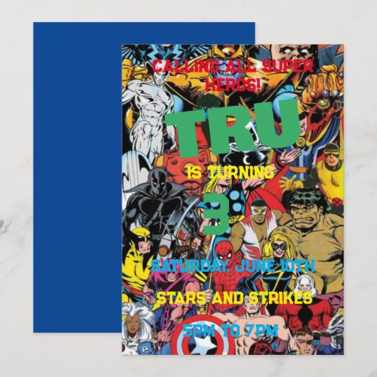 Invitation Marvel (Devant / Derrière)
