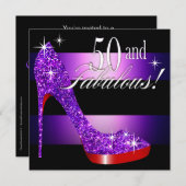 Invitation Mary Ann 50 et rayure fabuleuse de stylet de Bling (Devant / Derrière)