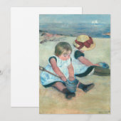 Invitation Mary Cassatt - Enfants jouant sur la plage (Devant / Derrière)