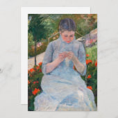 Invitation Mary Cassatt - Fille couture dans un jardin (Devant / Derrière)