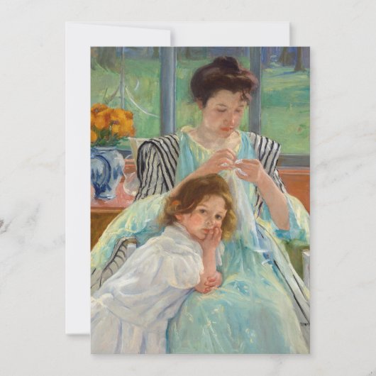 Invitation Mary Cassatt - Jeune Mère Cousant (Devant)