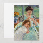 Invitation Mary Cassatt - Jeune Mère Cousant (Devant / Derrière)