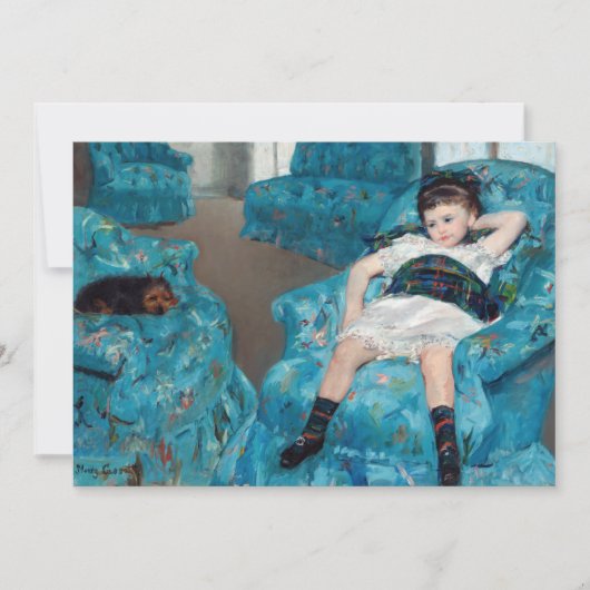 Invitation Mary Cassatt - Petite fille dans un fauteuil bleu (Devant)