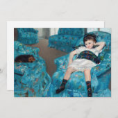 Invitation Mary Cassatt - Petite fille dans un fauteuil bleu (Devant / Derrière)