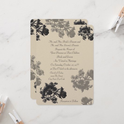 Invitation Masala Flora Mariage (Devant/Arrière en situation)
