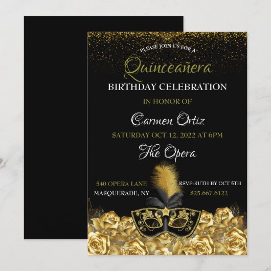 Invitation Mascarade (Devant / Derrière)