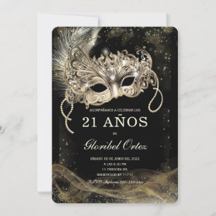 Invitation Mascarade 21 Ans Femme