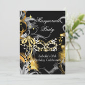 Invitation Mascarade Anniversaire Fête Masque Sauvage Mask Bl (Debout devant)