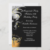 Invitation Mascarade Anniversaire Fête Masque Sauvage Mask Bl (Dos)