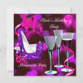 Invitation Mascarade Anniversaire Fête Purple Pink Stiletto (Devant)