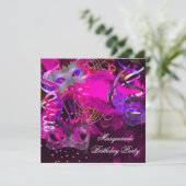 Invitation Mascarade Anniversaire Masquerade Masque de fête v (Debout devant)