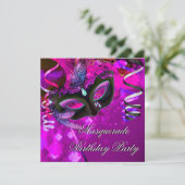 Invitation Mascarade Anniversaire Masquerade Masque de fête v (Debout devant)