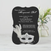 Invitation Mascarade blanche Masque Masque Masque Costume Hal (Debout devant)
