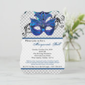 Invitation Mascarade bleu Mascarade Masque Masque Costume Hal (Debout devant)