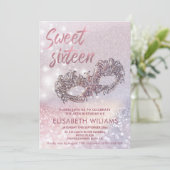 Invitation Mascarade charmant scintillant ombre (Debout devant)