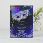 Invitation Mascarade d'anniversaire Royal Blue personnalisée (Debout devant)