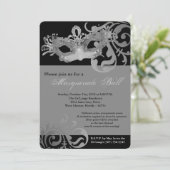 Invitation Mascarade d'argent masqué costume de bal Halloween (Debout devant)