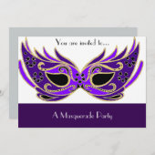 Invitation Mascarade de masques vénitiens (Devant / Derrière)