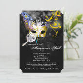 Invitation Mascarade de papillon jaune costume Mascarade Hall (Debout devant)