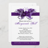 Invitation Mascarade de papillon violet costume Mascarade Hal (Devant / Derrière)