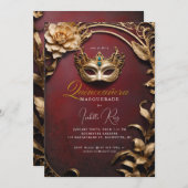 Invitation Mascarade de Quinceañera (Devant / Derrière)