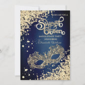 Invitation Mascarade diamant luxe or doux 16 (Devant)