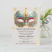 Invitation mascarade dorée (Debout devant)