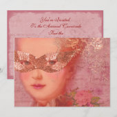 Invitation Mascarade du bal d'automne et d'hiver Marie Antoin (Devant / Derrière)