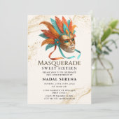 Invitation mascarade en or (Debout devant)