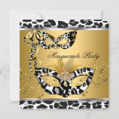 Invitation Mascarade fête d'anniversaire Leopard Masque Black (Dos)