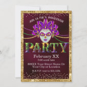 Invitation Mascarade flamande Mardi Gras (Devant)
