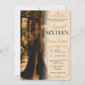 Invitation Mascarade Glamour pour les Seize Ans (Devant)