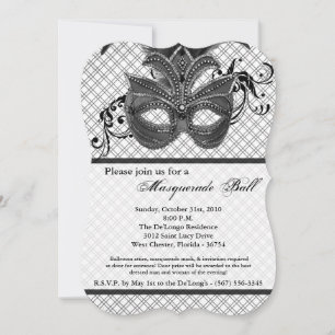 Invitation Mascarade Gris Mascarade Masque Masque Masque Cost