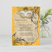 Invitation Mascarade Jaune Mascarade Masque Masque Costume Ha (Debout devant)
