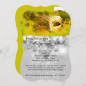 Invitation Mascarade Jaune Mascarade Masque Masque Costume Ha (Devant / Derrière)