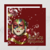 Invitation Mascarade mardi gras (Devant / Derrière)