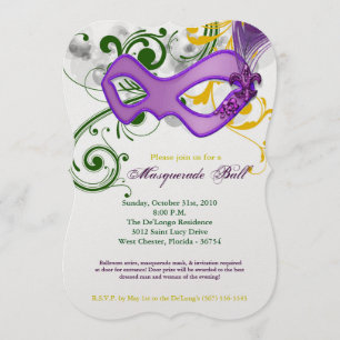Invitation Mascarade Mardi Gras Masquerade Masque Masque Masq