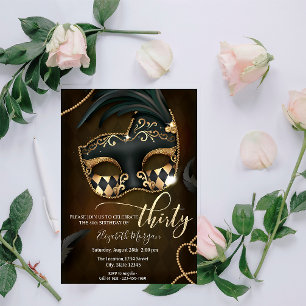 Invitation Mascarade, Masque 30e anniversaire