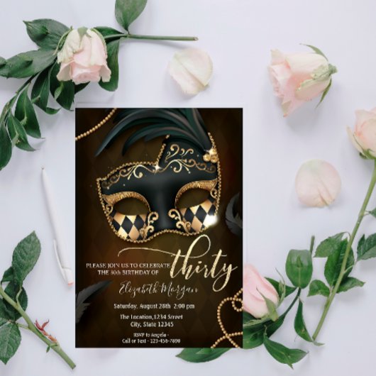 Invitation Mascarade, Masque 30e anniversaire