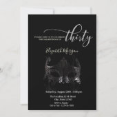Invitation Mascarade, Masque Argent Noir 30e anniversaire (Devant)
