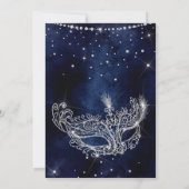 Invitation Mascarade masque argent parties scintillant scinti (Dos)
