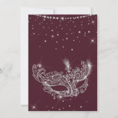 Invitation Mascarade masque argent parties scintillant scinti (Dos)