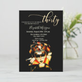 Invitation Mascarade, Masque Black 30e Anniversaire (Debout devant)