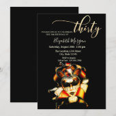 Invitation Mascarade, Masque Black 30e Anniversaire (Devant / Derrière)