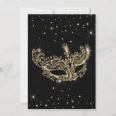 Invitation Mascarade masque or noir parties scintillant Sweet (Dos)